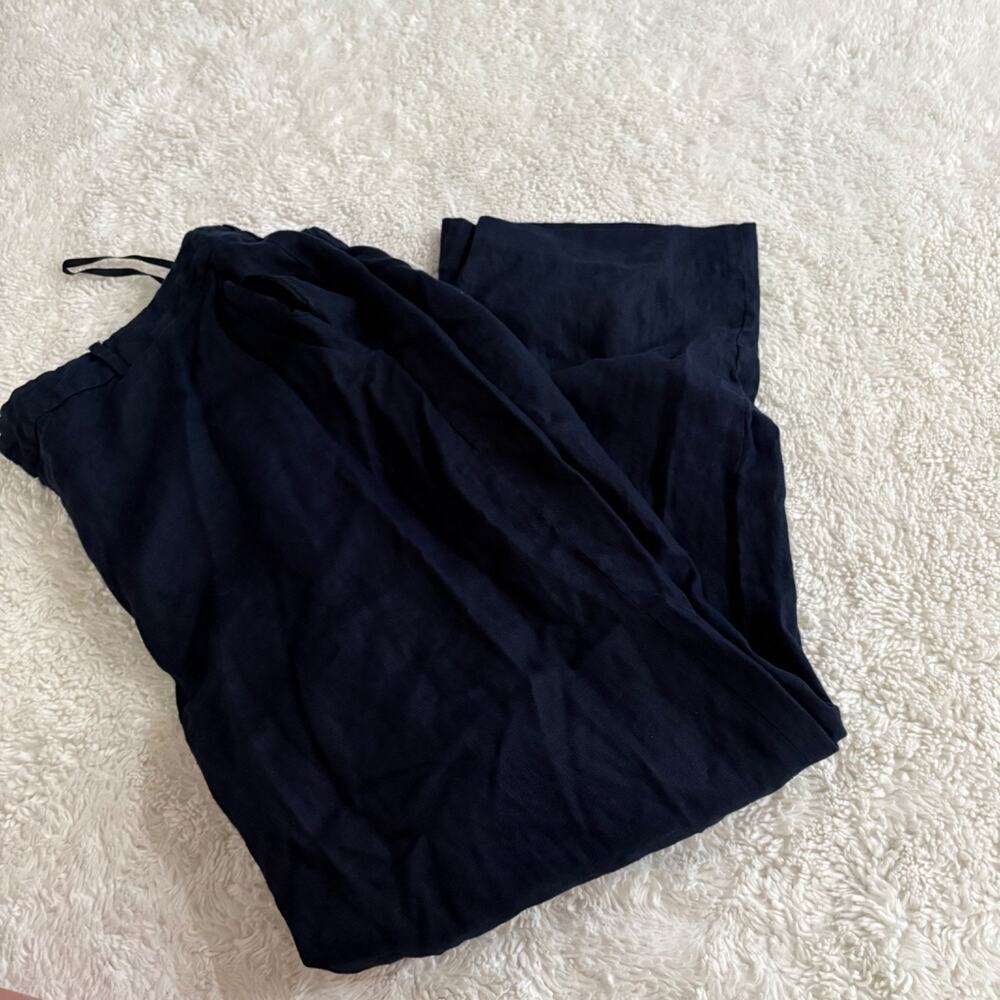Lauren Ralph Lauren Womens 20W Navy Linen Wide Leg Dress Casual Teacher Business